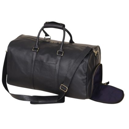 Premium Mild Cowhide Leather Travel Bag – Classic Handcrafted Weekender with Shoe Compartment